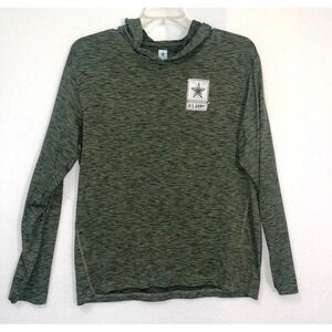 Green‎ Army Long sleeve stretch hooded shirt Men's size Large